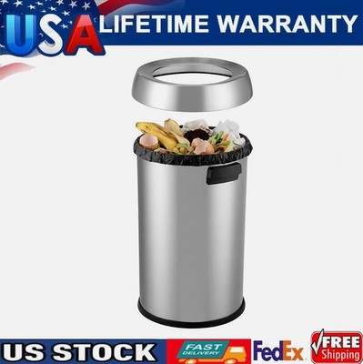 17 Gal/65L Open Top Trash Can Commercial Grade Heavy Duty Tall Commercial Trash