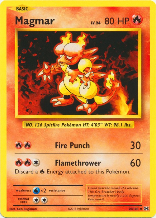Magmar - 20/108 - Uncommon - Lightly Played