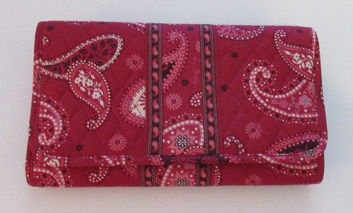 Vera Bradley Mesa Red Paisley 40 Disc Home/Travel CD Case/Organizer EX