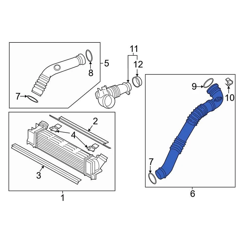 For BMW 320i xDrive 2013-2016 BMW 13717605044 Left Intercooler Pipe - Изображение 4 из 4