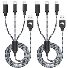 Xnewcable Multi Charging Cable 6ft 2Pack 3 in 1 Charger Cord, Multiple Rapid N