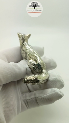 Vintage Italian Handmade Genuine Silver Large Fox Figurine