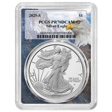 Presale - 2025-S Proof $1 American Silver Eagle PCGS PR70DCAM Eagle Frame