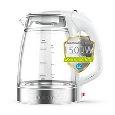 1.7L Dual Wall Cool Touch Electric Kettle, BPA-Free Borosilicate Glass Inner,...