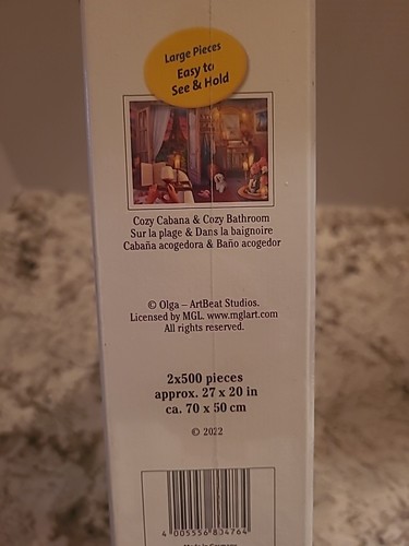 NEW SEALED Ravensburger Cozy Cabana & Cozy Bathroom x 500pc Puzzles - Picture 8 of 9