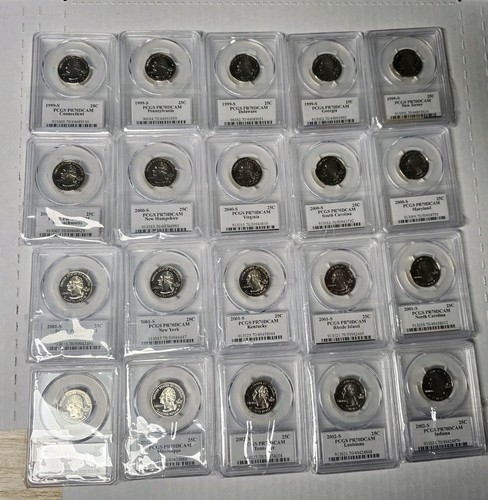 1999, 2000, 2001 & 2002 S State Proof CLAD PCGS 70 20 Coin Quarter Set - Picture 6 of 9