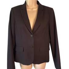 Calvin Klein Womens Blazer 8 Tailored Two-Button Stretch Suit Jacket Preppy