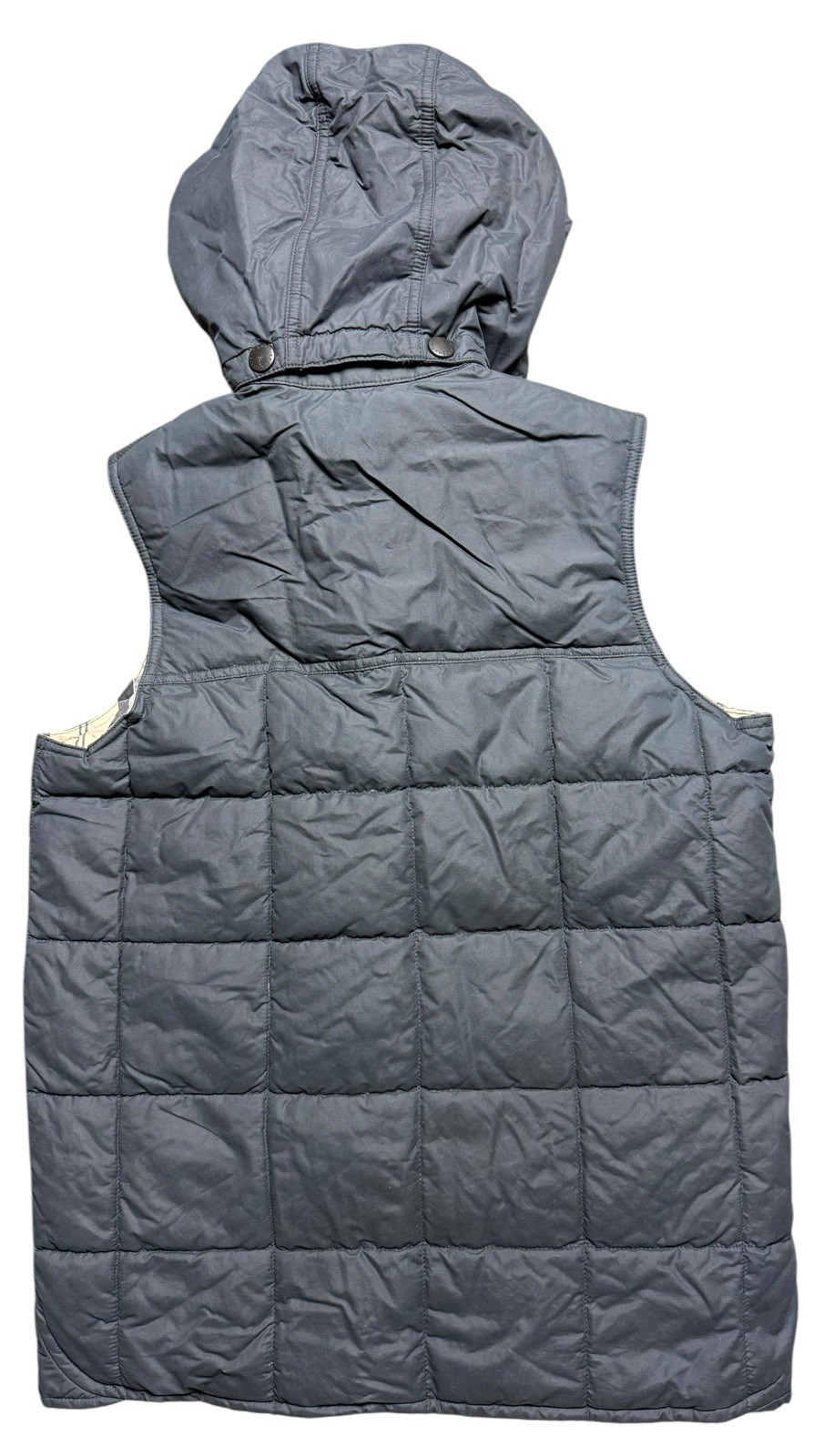 Barbour Skipsea Gilet Jacket Down Padded Size Small Navy Detachable Hood image 6