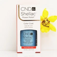 CND Shellac Power Polish Soak off Gel Polish AZURE WISH 0.25oz #09855