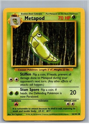 Metapod Common Base Set 054/102 NM