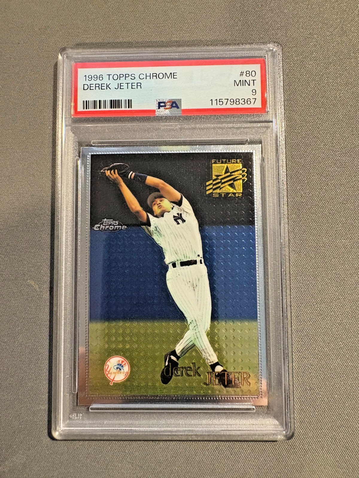 1996 Topps Chrome DEREK JETER Future Star Rookie #80 PSA 9 - New York Yankees