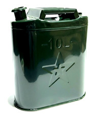 10L Metal Jerry Can Green Car Storage Fuel Petrol Diesel Container Can + Spout