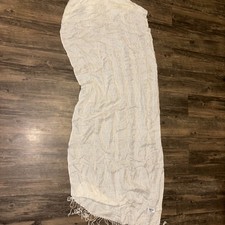 Pashmina White Beige Scarf Shawl Wrap