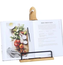 Soligt Rustic Wood Cookbook Stand,for iPad & Recipe Book,Kitchen Counter New