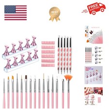 Nail Art Tools Set – 15 Nail Art Brushes + 5 Dotting Pens with Nail Stand Hol...