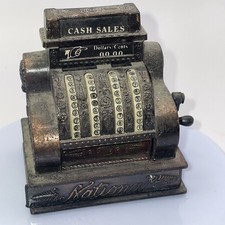 1980s vintage Die Cast Pencil Sharpener National cash register With Moving Parts