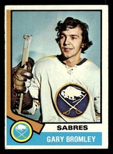 1974 TOPPS GARY BROMLEY 7 VG RC HOCKEY BUFFALO SABRES