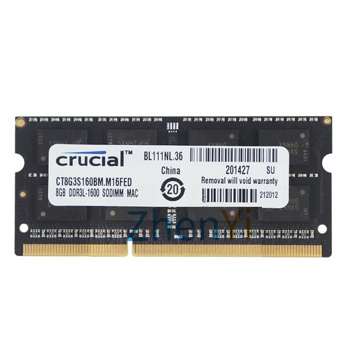 Crucial 16GB 2x 8GB DDR3L 1600MHz PC3L-12800S SODIMM Laptop Memory SDRAM Black - Picture 4 of 6