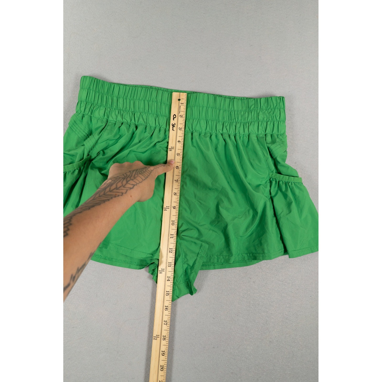 Free People FP Movement The Way Home Shorts Green High Rise Smocked Athletic L image 7