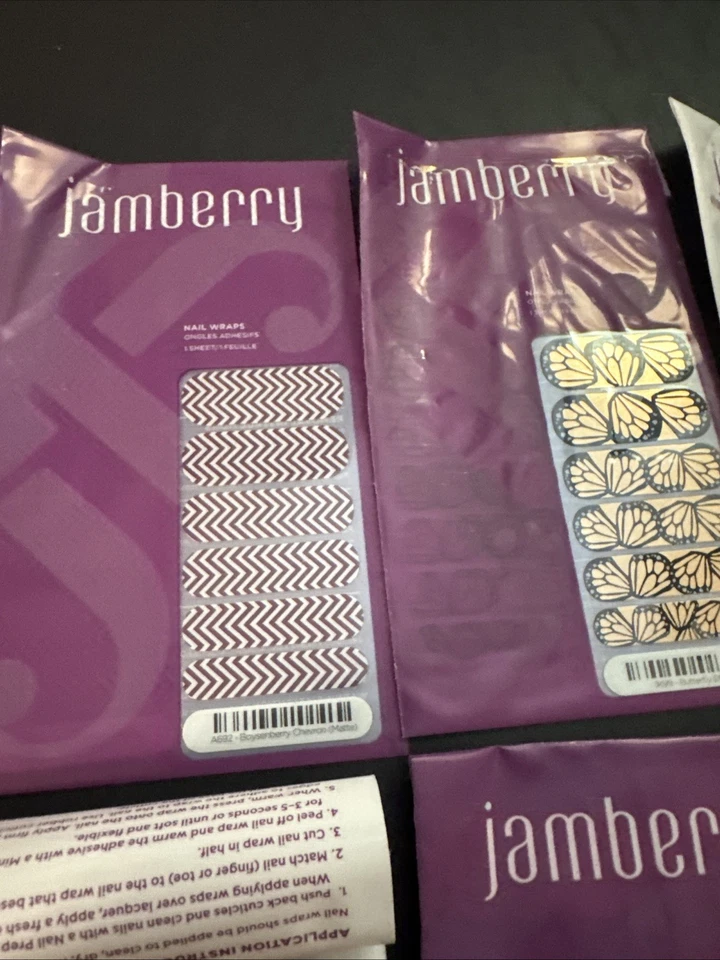 Mini ventilador Jamberry Nail CALETER púrpura negro y 7 hojas de uñas Foto 4 de 4