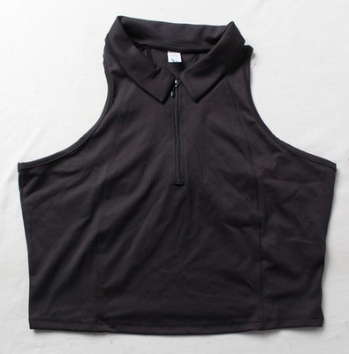 Old Navy Women's Petite PowerSoft Go-Dry Cropped Polo AC2 Black Jack Large NWT