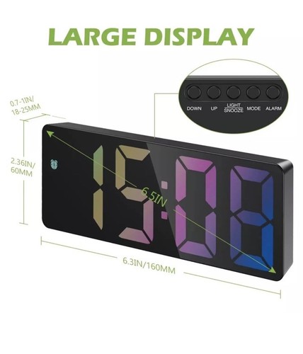 NEW Colorful LED Alarm Clock With Temperature Display - GH0725 - Picture 2 of 10
