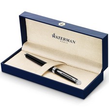 Waterman H Misphre Rollerball Pen Black Chrome Trim Luxury Gift Boxed France