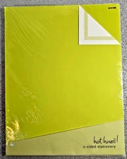 Hot Hues! 2-Sided Computer Stationery Letterhead ~ Lemon Lime 48 Sheets ~ Aqua 6