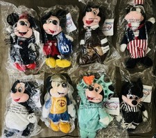 Mickey Mouse 8" Plush Bean Bags -LOT OF 8- BRAND NEW Factory Tagged  Bagged 