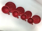 Set of 4 Scarlet Fiesta Cups & Saucers, 7 3/4oz Red HLC retired, perfect