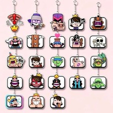 Clash Royale Acrylic Keychain, King Prince Emoji Pendant, Bag Charm Gift