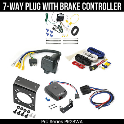 ProSeries 7Way Round Trailer Wiring Harness Kit + Brake Control For 04-17 BMW X3