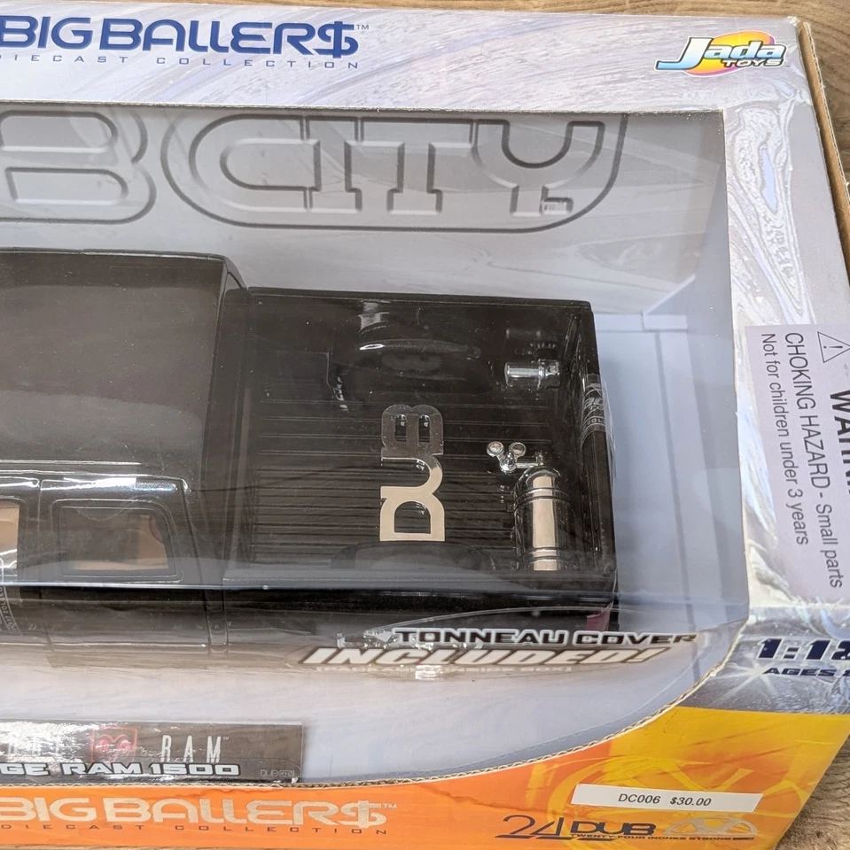 Jada Dub City Big Ballers Dodge Ram 1500 camioneta diecast negra 1/18 nueva Foto 3 de 4