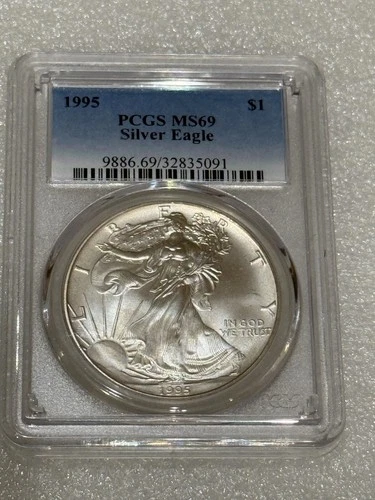 1995 Silver Eagle PCGS MS69 ~~ Blue Label ~~ Golden Hued Beauty ~~ (091)