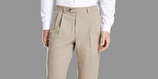 Michael Kors Mens Tan Classic Fit Pleated Cuffed Pants 36 X 32 $95 MARIPXLX0254
