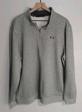 Under Armour Sweatshirt 1/4 Zip Mens Sz XXL Grey Coldgear Storm Pullover B14 