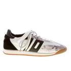 BACK 70 women shoes Rocket sneaker white mesh fabric black and snake-print