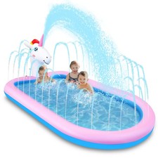 COOLJOYA Inflatable Pool Splash Spray Paddling Pool Sprinkler Pad Paddling Pool