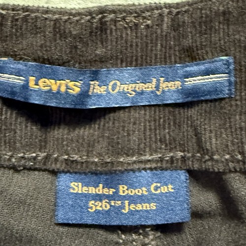 Levis Pants Womens Sz 10 Brown Corduroy 526 Slender Boot Cut Mid Rise Retro Vtg - Picture 7 of 12
