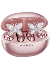 Jewelry-Inspired Clip-On Earbuds with Butterfly Earrings, Comfortable Fit & 5...