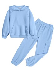 Girls Jogging Suit Sweatsuit with Pockets Classic Blue Hoodies Sets Tracksuit...