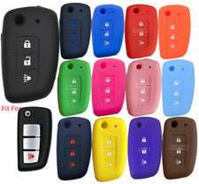 Fit Nissan Rogue 3 Button Flip Remote Smart Key Fob Silicone Case Skin Cover