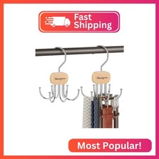 Belt Hanger, Belt Organizer for Closet,Rotatable Tie Rack,Belt Holder,Hanging Cl
