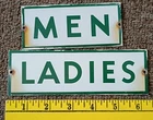 Vintage "MEN" & "LADIES" Small GAS STATION RESTROOM SIGNS....Sinclair?.....COOL!