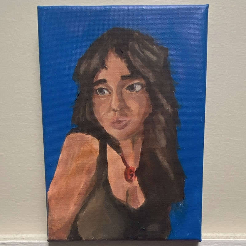 (PRSVD) KC Higgins Original Oil Painting “Georgia’s Portrait” 1993 Signed Matted