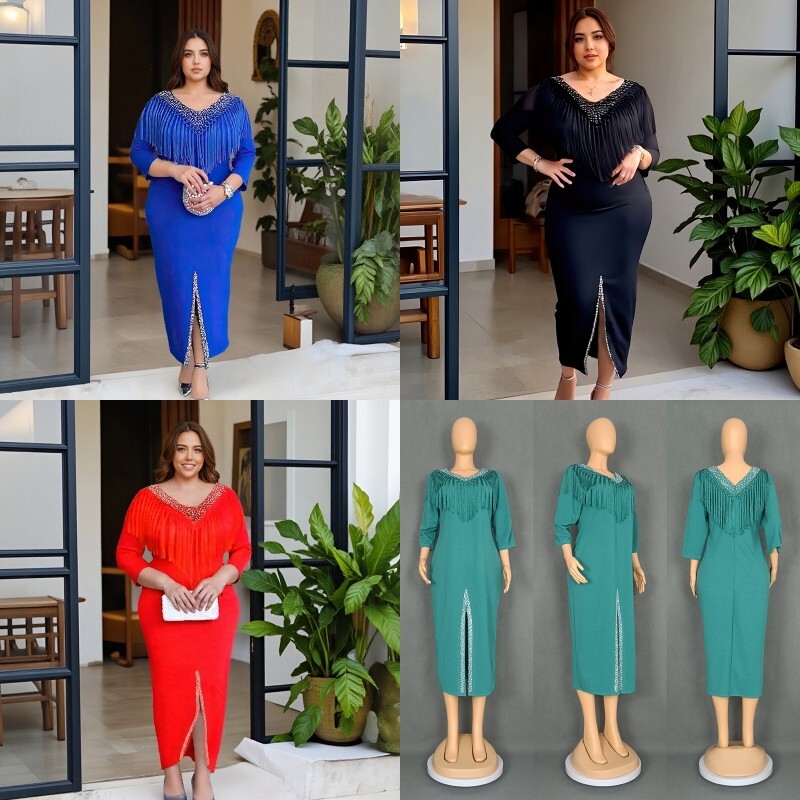 Muslim Women Tassels Long Dresses Plus Size Elegant Wedding Party Bodycon Gown | eBay Muslim Women Tassels Long Dresses Plus Size Elegant Wedding Party Bodycon Gown | eBay