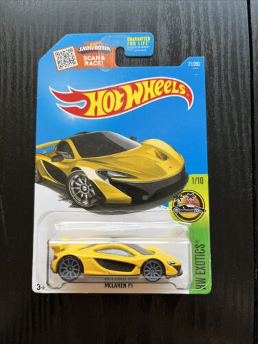 2016 HOT WHEELS MCLAREN P1 YELLOW 1 /10 HW EXOTICS #71/250