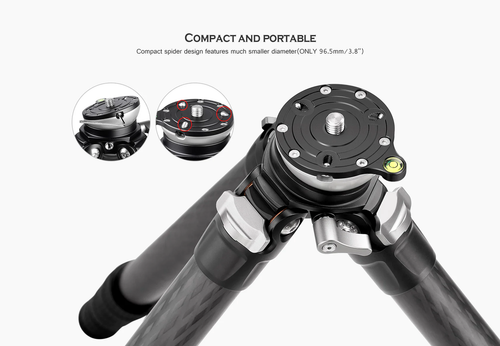 Leofoto LS-324CEX+VH-30 Carbon Fiber Leveling Ranger Tripod - Picture 7 of 13
