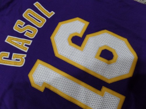 Los Angeles Lakers Lakers Pau Gasol Throwback Adidas Net Print T Shirt New Tags - Picture 4 of 4