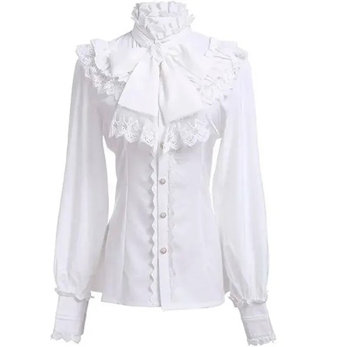 Heiß japanische Damen Lolita Langarm Chiffon Bluse Shirt Lolita Kawaii Party - Bild 21 von 29